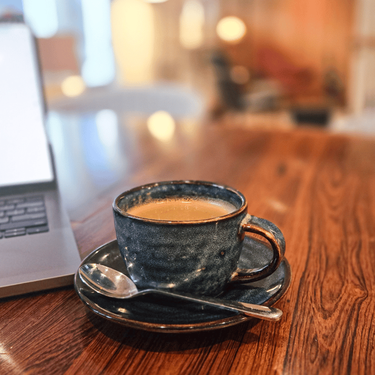 Coffee and laptop