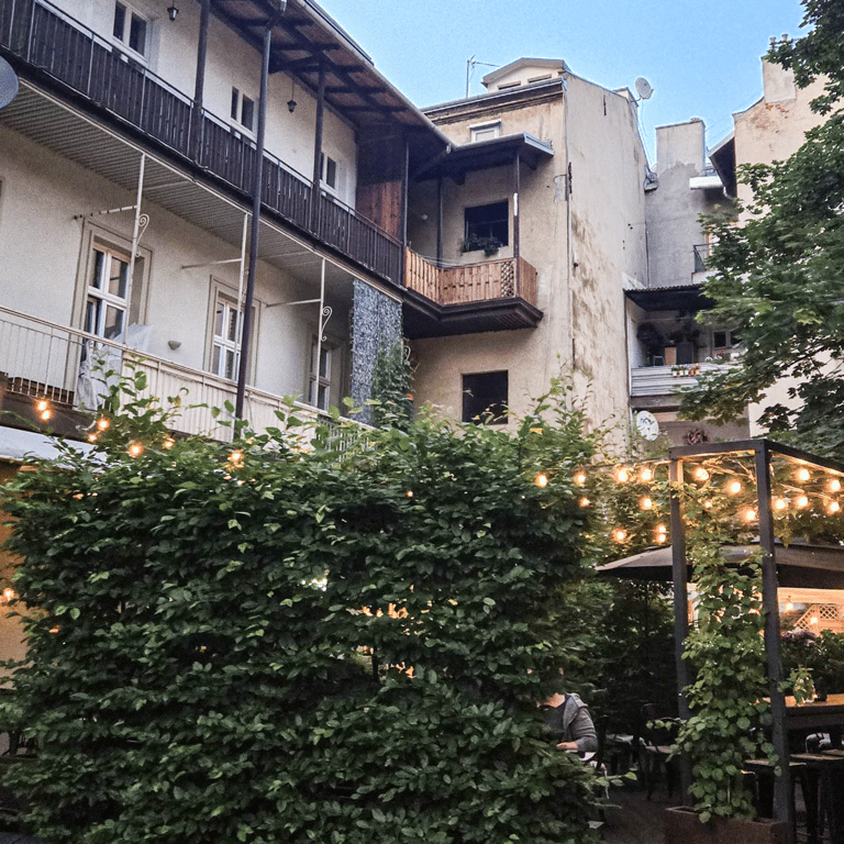 Krakow courtyard at our hotel