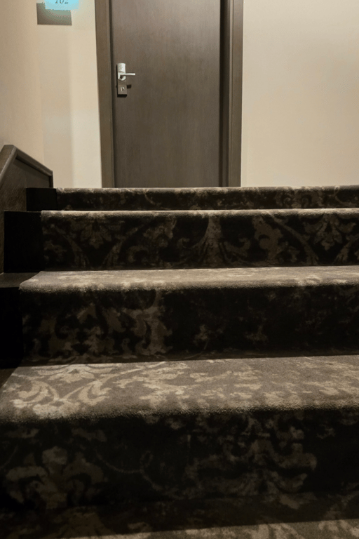 Hotel stairs of different heights