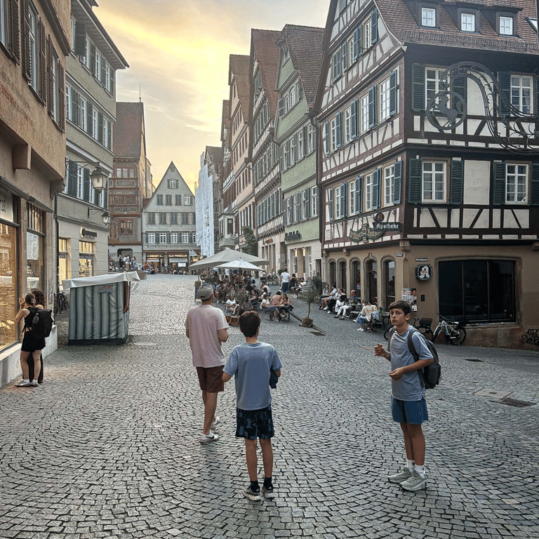 A picture of us walking in the city