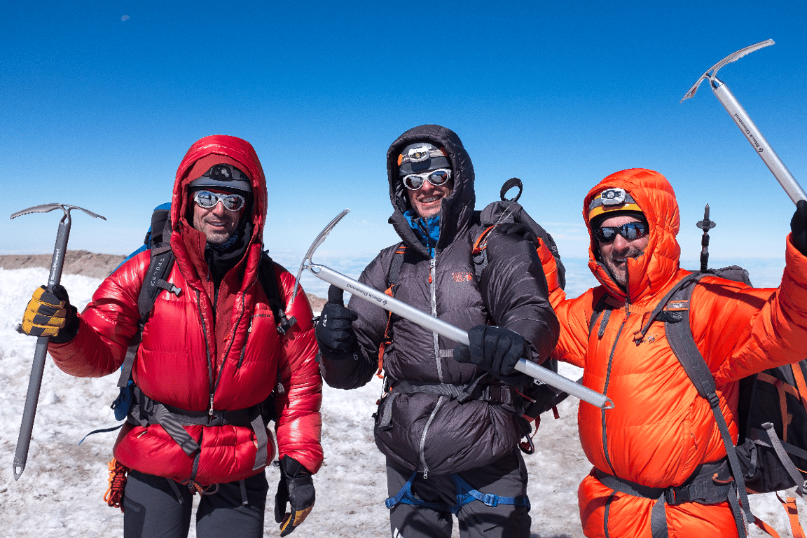 A view of the climbers that reached the summit