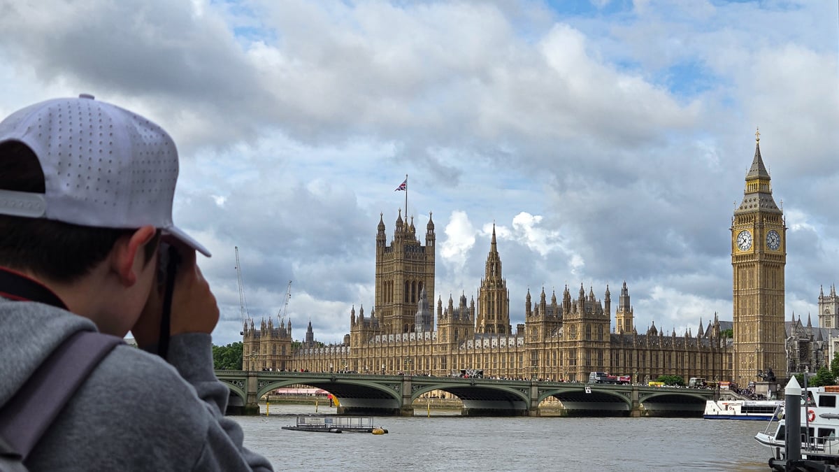 Tyler photographing Westminster