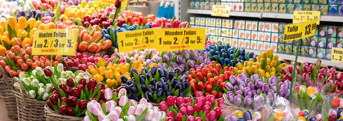 Some of the MANY wooden flowers for sale