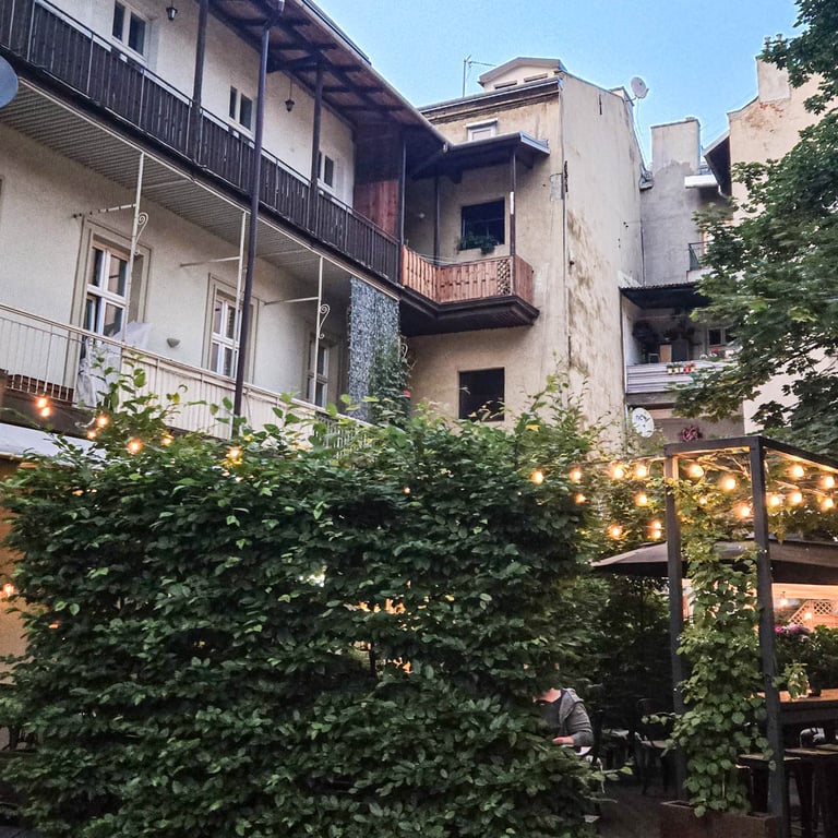 Krakow courtyard at our hotel