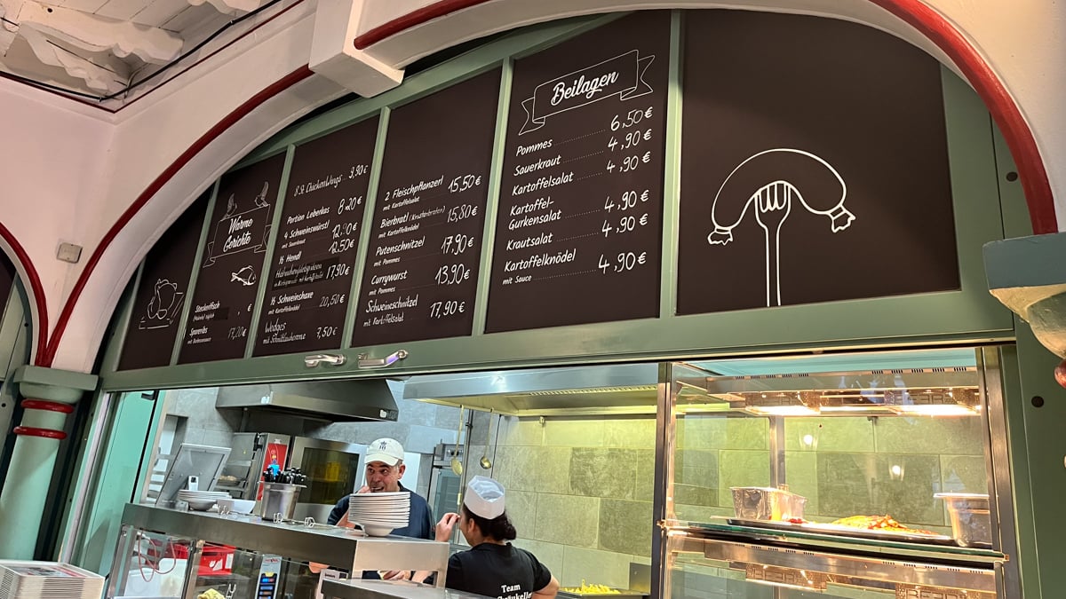 Ordering food in the Biergarten