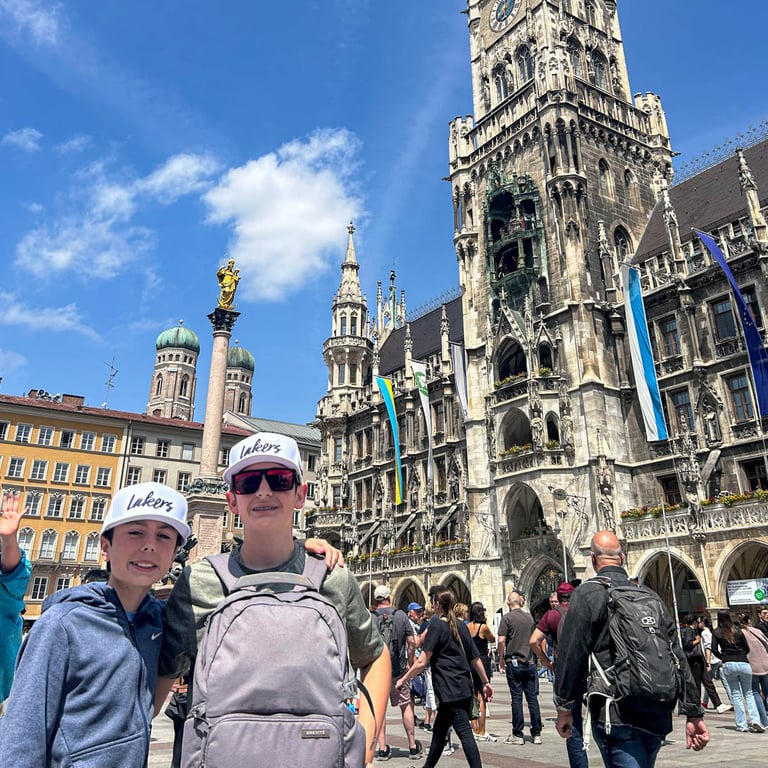 Tyler and Max in Marienplatz