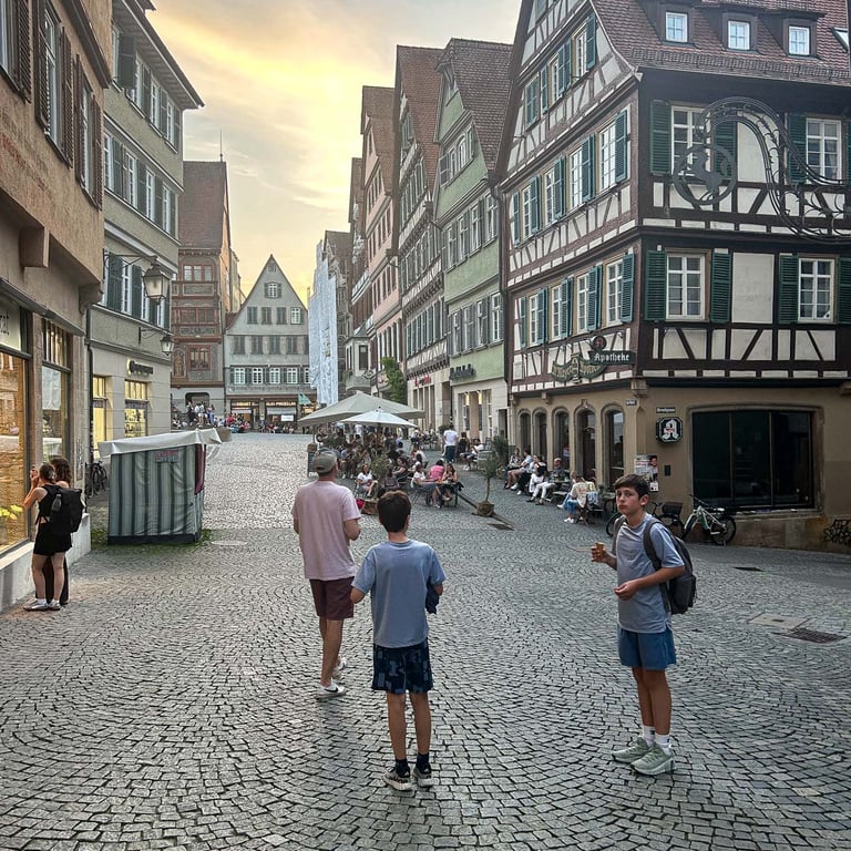 A picture of us walking in the city