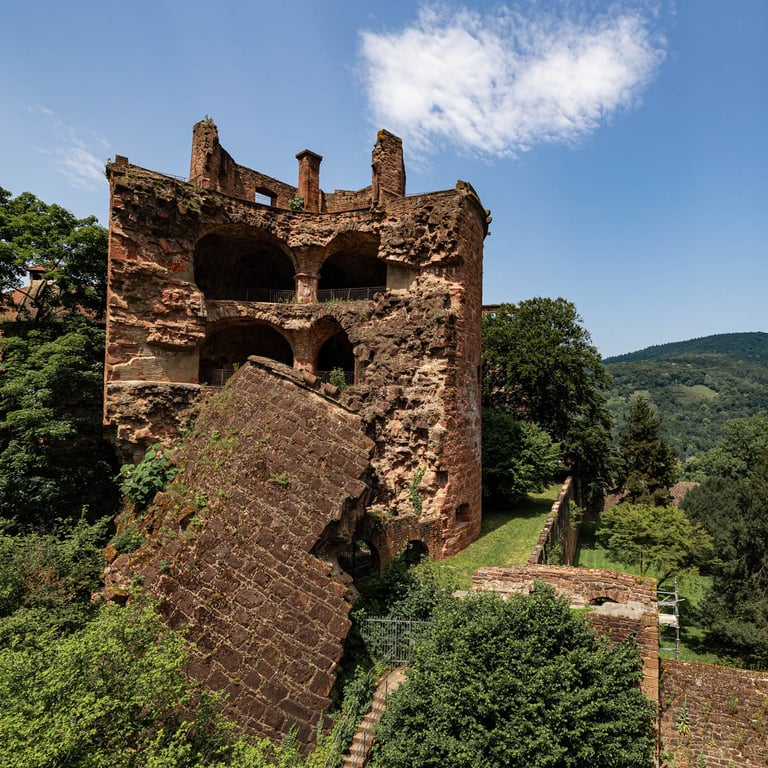Ruins from weathering before restoration began