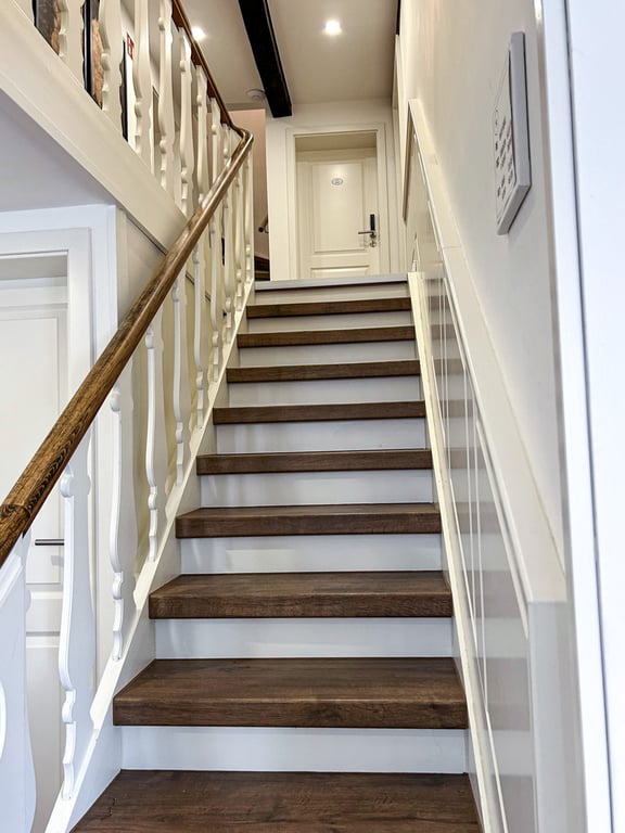 Stairs up to hotel's second level